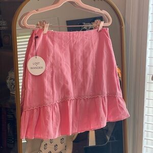 Lost + Wander Perfect Poise Pink Ruffle Mini Skirt